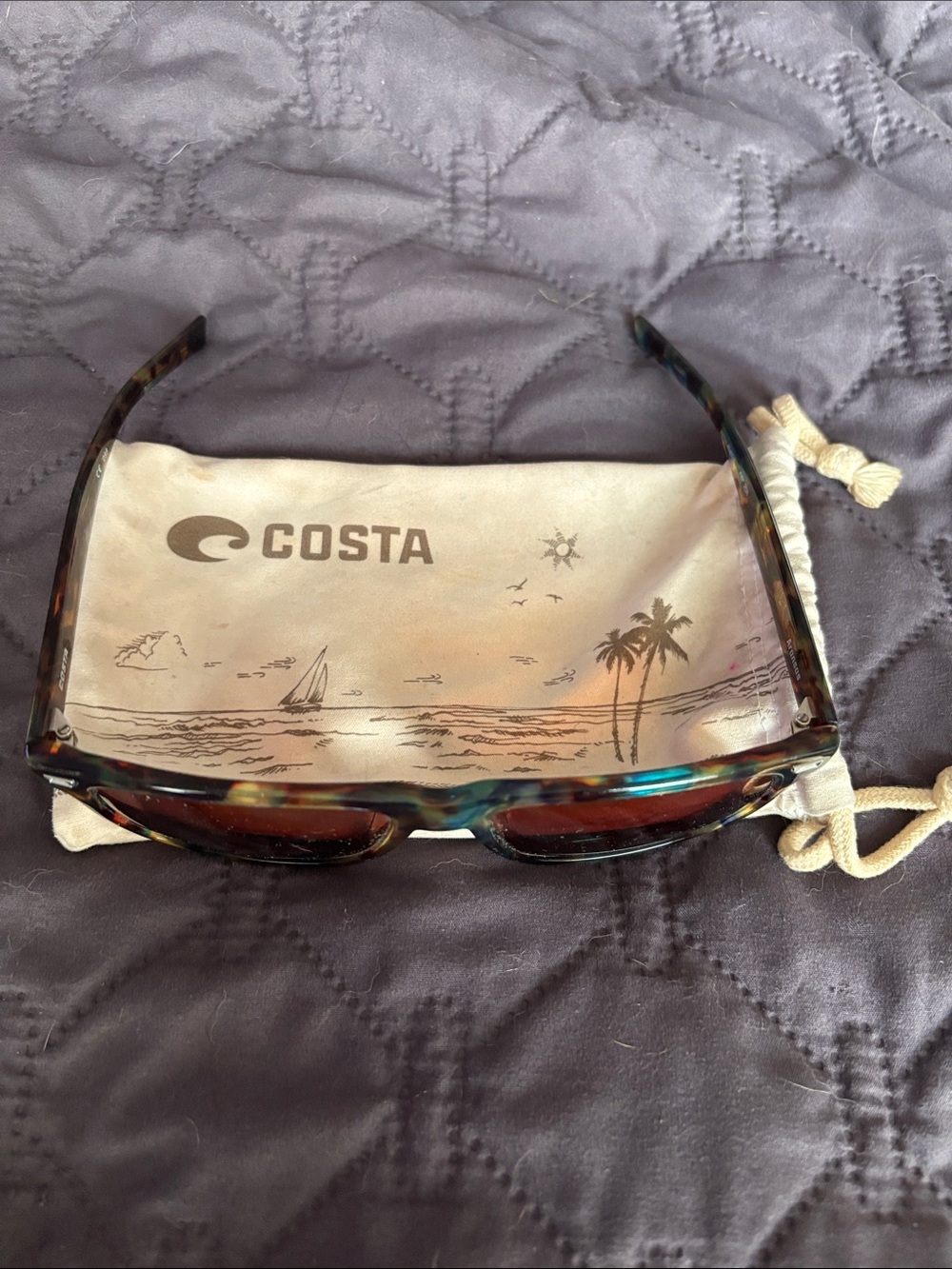 Costa unisex Tortoise Frame Sunglasses with Brown Lenses